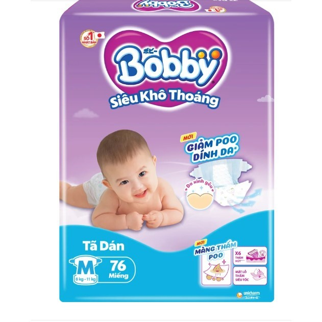 combo 2 tã dán BOBBY NB70, S80, M76 tiết kiệm hơn mua lẻ