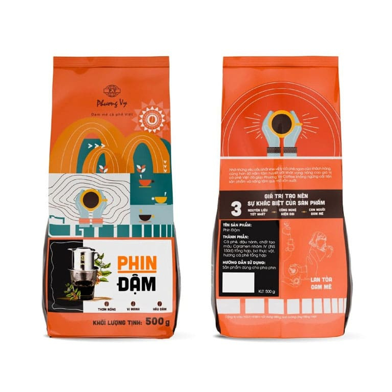 Thưởng thức cà phê phin đậm truyền thống Phương Vy 500g chuẩn vị nguyên bản
