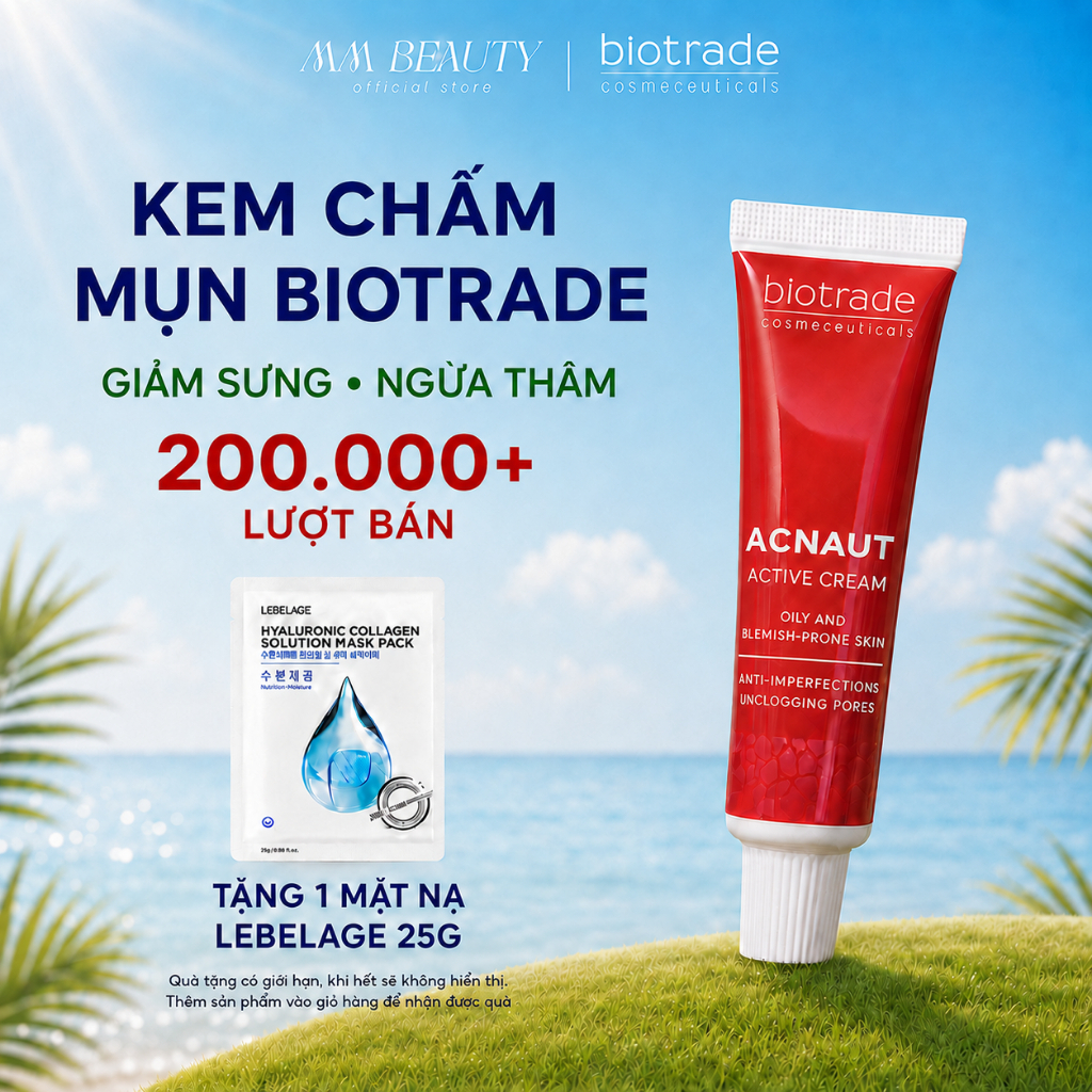 Kem Chấm Mụn Hoạt Tính Biotrade Acnaut Active Cream 5ml Hỗ Trợ Giảm Mụn Mờ Thâm