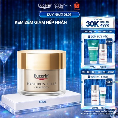 Kem dưỡng đêm giảm nếp nhăn sâu & chảy xệ Eucerin Elasticity Night 50ml | Kem dưỡng ngăn ngừa lão hoá | Skincare