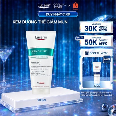 Kem dưỡng thể giảm mụn Eucerin® DermoPure Clinical Correcting Body Care 200ml | Giảm mụn & mờ thâm | Skincare