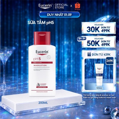 Sữa tắm cho da cơ thể nhạy cảm Eucerin pH5 Sensitive Skin Washlotion 200ml | Skincare