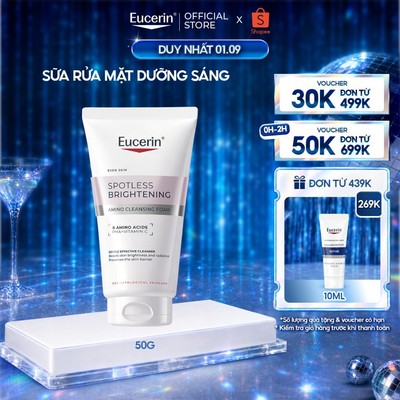 Sữa rửa mặt tạo bọt dưỡng sáng Eucerin Spotless Brightening Cleansing Foam 50ml | Sữa rửa mặt sáng da | Skincare
