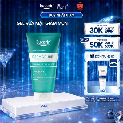 Gel rửa mặt cho da dầu mụn Eucerin® DermoPure Clinical Purifying Cleanser 75ml | Skincare