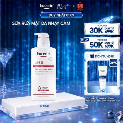 Sữa rửa mặt không gây kích ứng cho da nhạy cảm Eucerin pH5 Facial Cleanser 400ml | Skincare