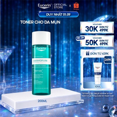 Nước hoa hồng cho da nhờn mụn Eucerin® DermoPure Purifying Toner 200ml | Toner da dầu mụn | Skincare