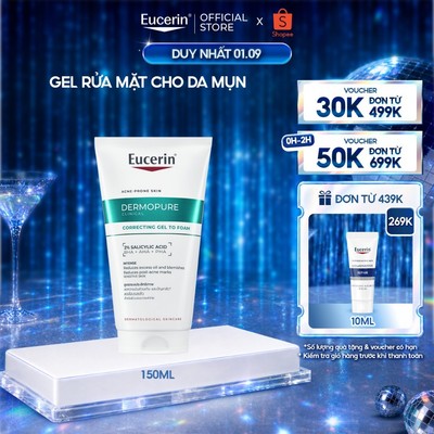 Gel rửa mặt giảm mụn & mờ thâm Eucerin® DermoPure Clinical Correcting Gel To Foam 150ml | Skincare