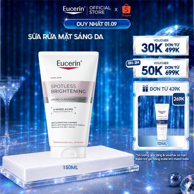 Sữa rửa mặt dịu nhẹ làm sáng da Eucerin Spotless Brightening Amino Cleansing Foam 150ml | Skincare