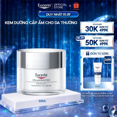 Kem dưỡng cấp ẩm cho da thường đến da hỗn hợp Eucerin Ultrasensitive Aquaporin Nourishing Gel Cream50ml|Kem dưỡng da mặt