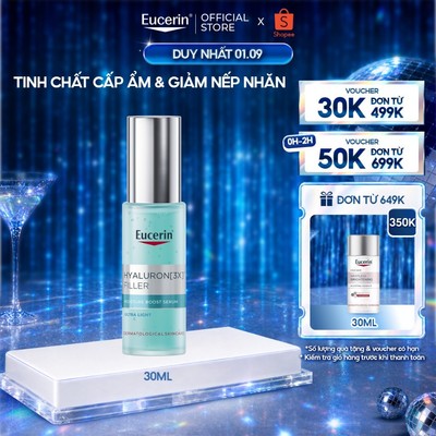 Tinh chất cấp ẩm giúp làm đầy nếp nhăn Eucerin Hyaluron (3X) Filler Moisture Boost Serum 30ml | Giảm nếp nhăn | Skincare