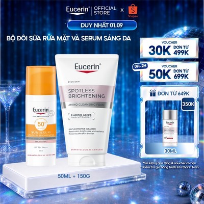 Bộ Sữa rửa mặt sáng da Brightening Cleansing Foam 150g & Tinh chất chống nắng giảm thâm Brightening Serum SPF50+ 50ml