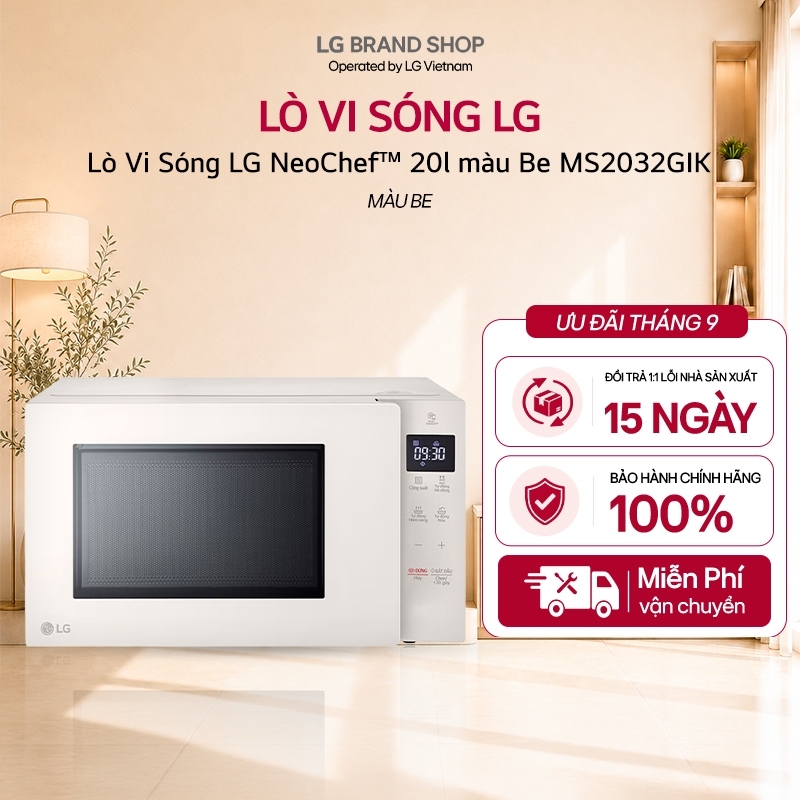 [Chỉ giao miền Nam] Lò Vi Sóng LG NeoChef™ 20l màu Be MS2032GIK