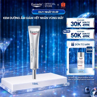 Kem dưỡng giảm nếp nhăn vùng mắt Eucerin Hyaluron [3X]+ Filler Eye Cream SPF15 15ml | Kem dưỡng mắt | Skincare