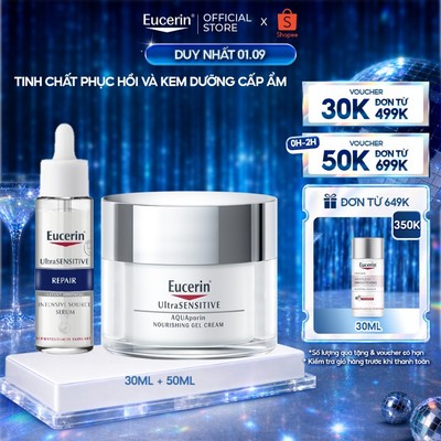 Bộ Tinh chất phục hồi & tái tạo da nhạy cảm UltraSENSITIVE Repair Serum 30ml + Kem cấp ẩm Aquaporin Gel 50ml