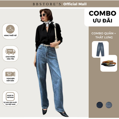 BBSTORE’S Quần Jean Suông Form Dài Tôn Dáng - Q2183S
