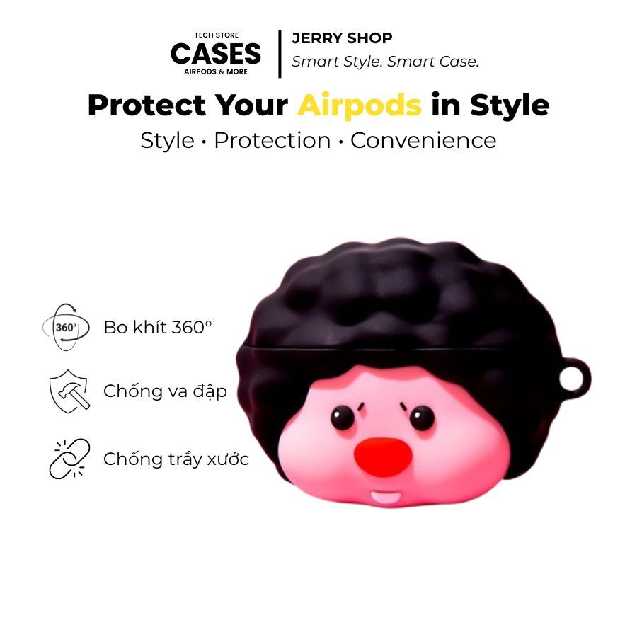 Vỏ ốp case airpods 1 2 3 4 pro pro2 pro3, case bảo vệ ốp tai nghe vỏ airpod bluetooth Loppy - Jerry 