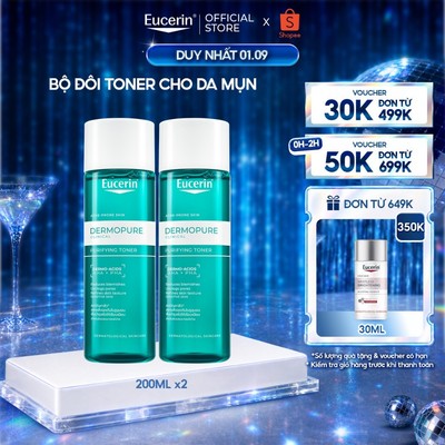 Bộ 2 Nước cân bằng da Eucerin® DermoPure Clinical Purifying Toner 200ml