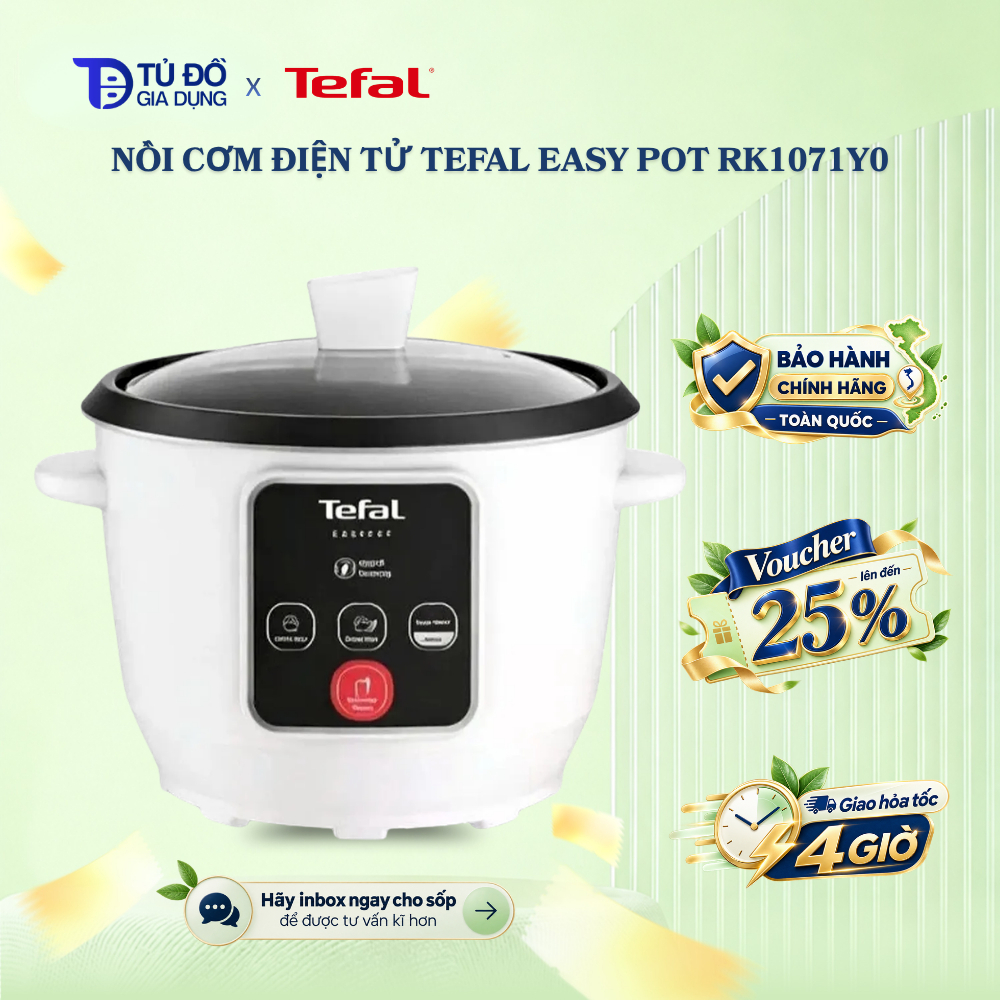 Nồi cơm điện tử Tefal Easy Pot RK1071Y0 - 1.8L - Bảo hành chính hãng 2 năm trên toàn quốc