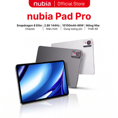 Máy tính bảng Nubia Pad Pro 2025 Mỏng Nhẹ I Chip Snapdragon 8 gen 3 I Pin 10100mAh 60W I Màn hình 2.8K I Tản nhiệt 6 lớp