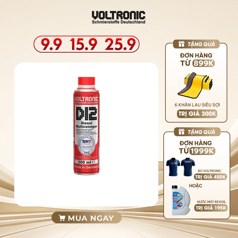 Phụ gia vệ sinh hệ thống dầu và kim phun dành cho động cơ diesel VOLTRONIC d12 diesel multireiniger