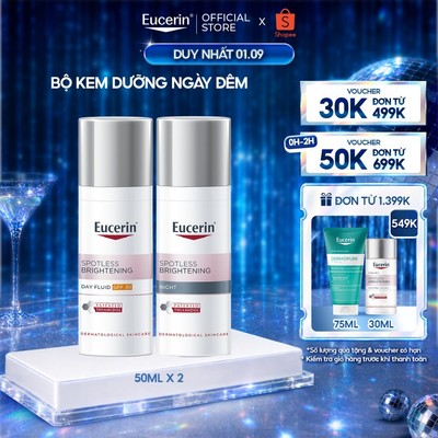 Bộ kem dưỡng ban ngày Eucerin Spotless Brightening SPF30 50ml & ban đêm Eucerin Spotless Brightening 50ml