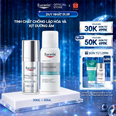 Bộ Tinh chất giảm dấu hiệu lão hóa Hyaluron-Filler Epicelline 30ml + Xịt dưỡng ẩm & giảm nếp nhăn Hyaluron Mist 50ml