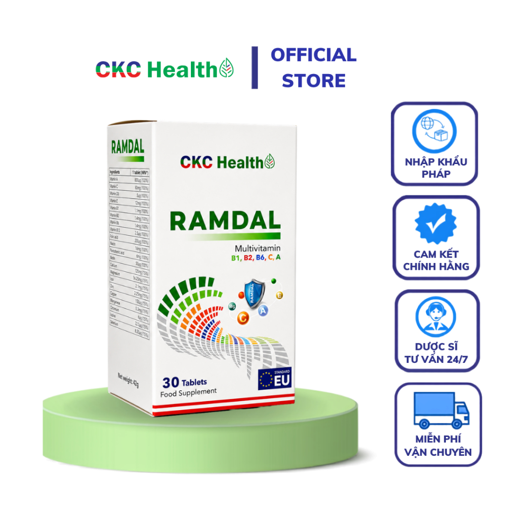 Ramdal Multivitamin CKC Health – Vitamin Tổng Hợp A-Z, Tăng Đề Kháng, Giảm Mệt Mỏi (30 Viên)