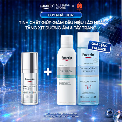 [Mua1Tặng2 Fullsize]Tinh chất giảm dấu hiệu lão hóa Hyaluron-Filler Epicelline30ml tặng Xịt dưỡng ẩm150ml&Tẩy trang200ml
