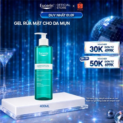 Gel rửa mặt cho da dầu mụn Eucerin® DermoPure Clinical Purifying Cleanser 400ml | Skincare