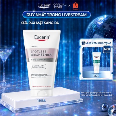 [Hannah x Eucerin] Sữa rửa mặt dịu nhẹ làm sáng da Eucerin Spotless Brightening Amino Cleansing Foam 150ml