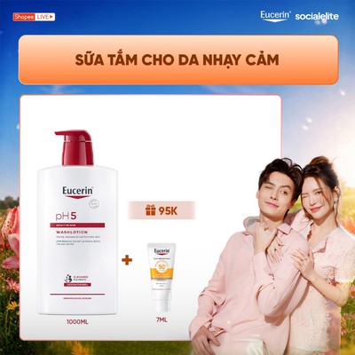 [Tuấn Dương x Eucerin] Sữa Tắm Cho Da Nhạy Cảm Eucerin pH5 Sensitive Skin Washlotion 1000ml
