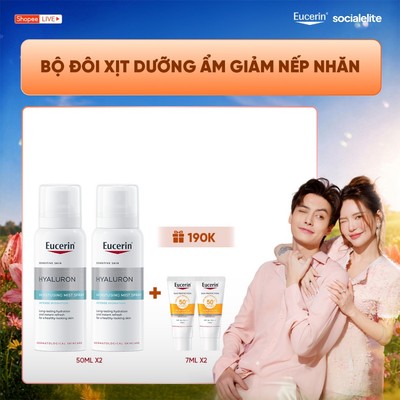 [Tuấn Dương x Eucerin] Bộ 2 Xịt dưỡng ẩm cho da nhạy cảm Eucerin Hyaluron Moisturizing Mist Spray 50mlx2