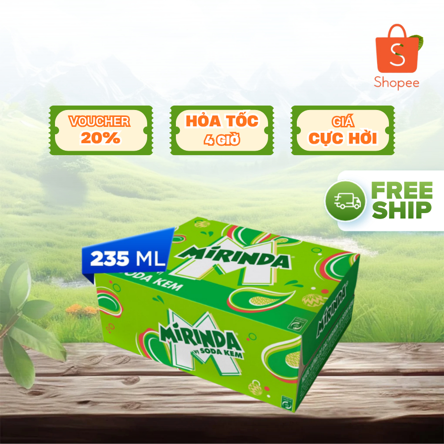 Nước Ngọt Mirinda Soda Kem 235ml Lon Nhí | Thùng 24 Lon