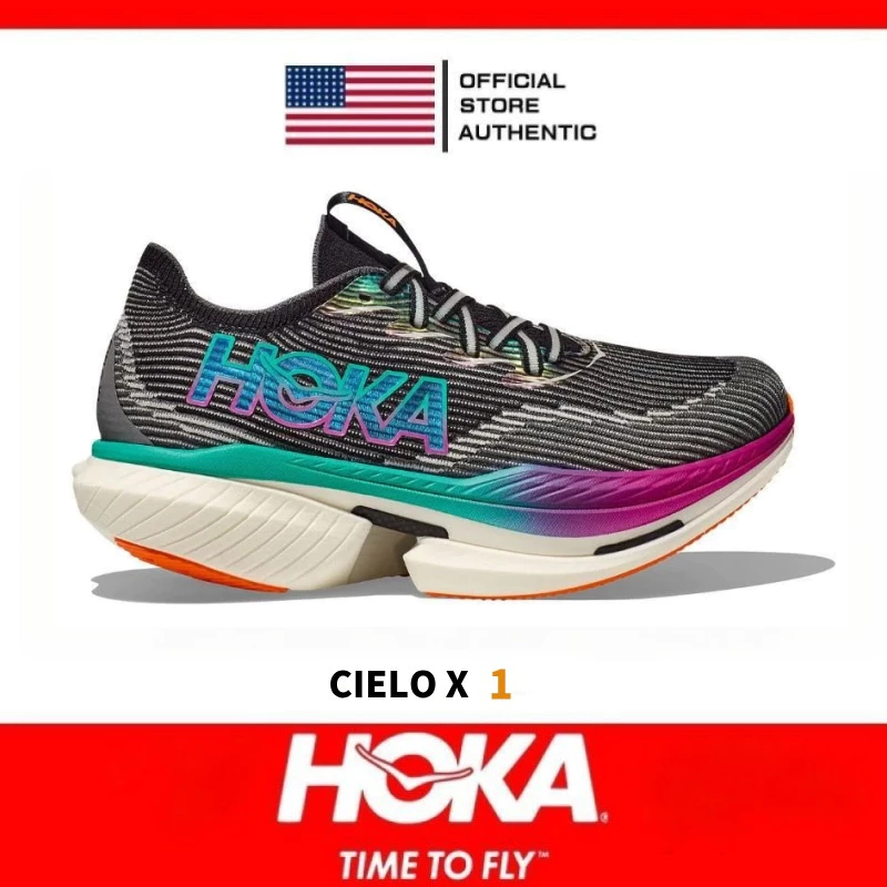 100% Genuine HOKA Cielo X1 Black Unisex Marathon Running Shoes Sneakers
