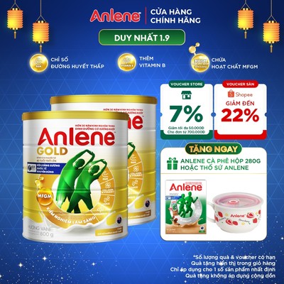 Combo 2 lon Sữa Bột Anlene Gold Hương Vani 800g