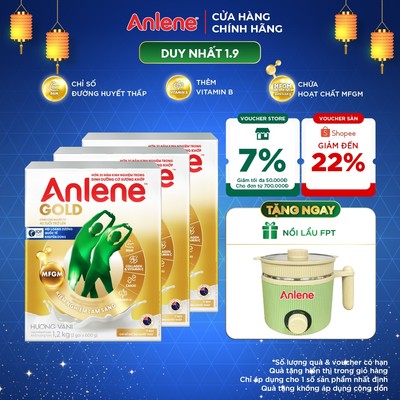 Combo 3 hộp Sữa Bột Anlene Gold Hương Vani 1.2kg