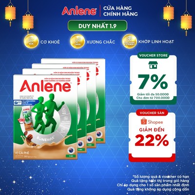 Combo 4 Sữa bột Anlene cà phê hộp 280g