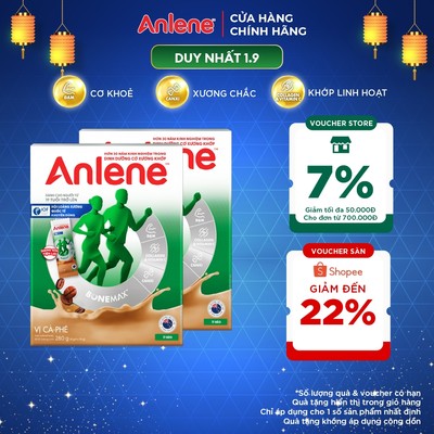 Combo 2 Sữa bột Anlene cà phê hộp 280g