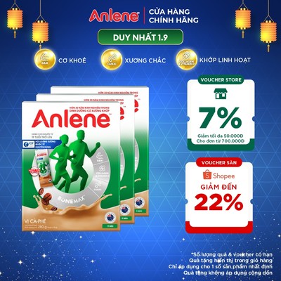 Combo 3 Sữa bột Anlene cà phê hộp 280g