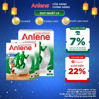 Combo 1 hộp Sữa Bột Anlene Gold Movepro Hương Vanilla 1,2Kg + 2 hộp Sữa Bột Anlene hương Cà phê hộp 310g