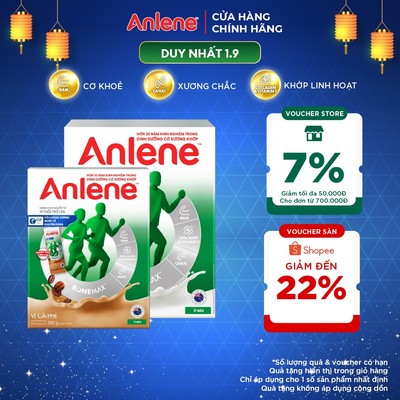 Combo 1 hộp Sữa Bột Anlene Gold Movepro Hương Vanilla 1,2Kg + 1 hộp Sữa Bột Anlene hương Cà phê hộp 310g