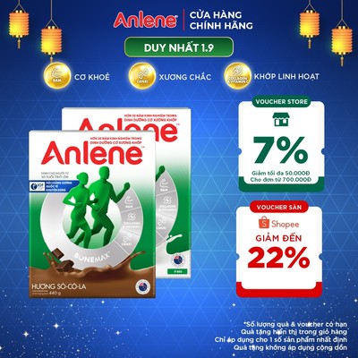 Combo 2 hộp Sữa bột Anlene Gold Movepro Hộp chocolate + Vani (440g/hộp)