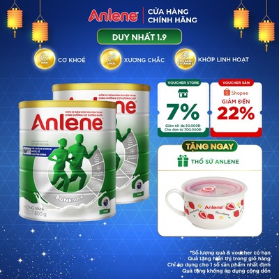 Combo 2 lon Sữa Bột Anlene Hương Vani 800g