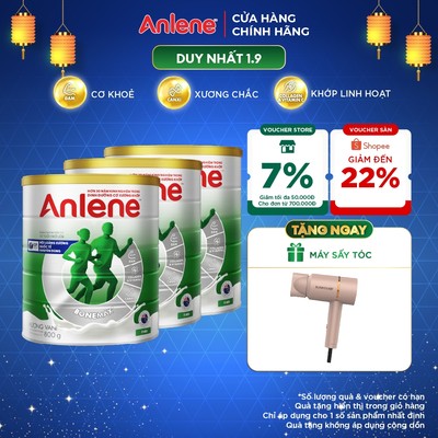 Combo 3 lon Sữa Bột Anlene Hương Vani 800g
