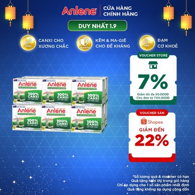 Thùng 48 hộp sữa nước Anlene Đậm Đặc 110ml pha sẵn tiện lợi hương Vani giàu canxi giúp xương chắc khỏe
