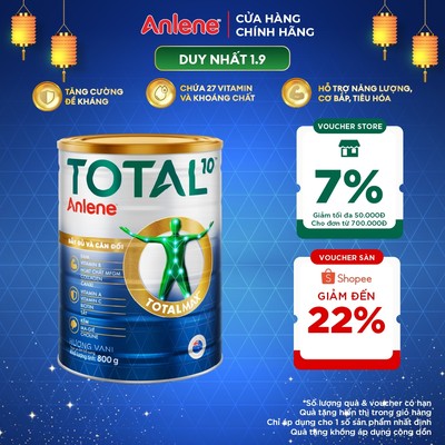 Sữa Bột Total 10 lon 800g dinh dưỡng đầy đủ và cân đối cho người lớn tuổi