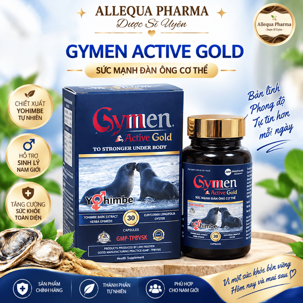 Gymen Active Gold - Hỗ trợ bổ thận từ tự nhiên - Hộp 30 Viên