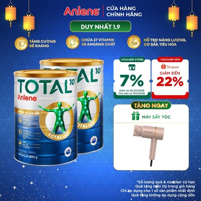 Combo 2 Sữa bột bổ sung dinh dưỡng Anlene Total 10 lon 800g