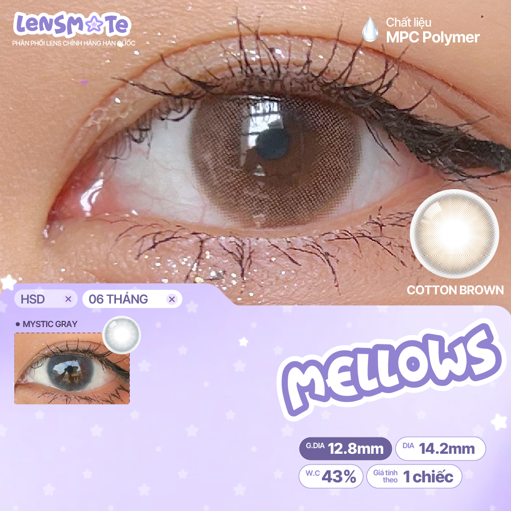 Kính áp tròng cận 6 tháng LENS MATE lens tự nhiên OLOLA MELLOWS
