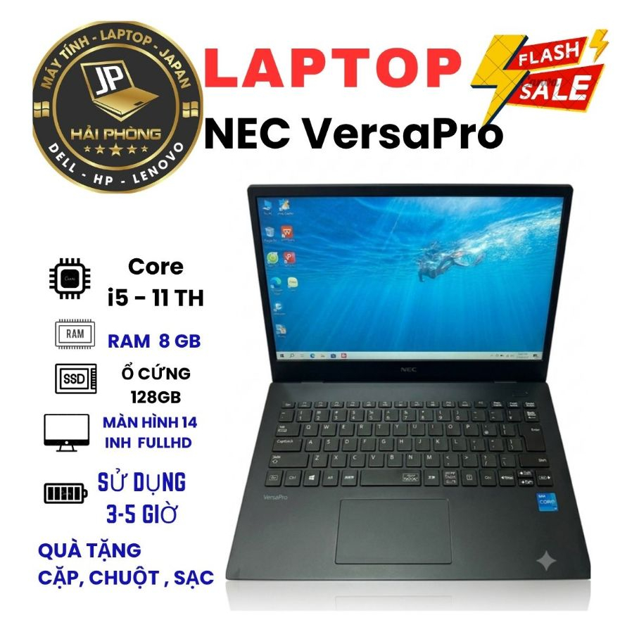 🔥 Laptop NEC VersaPro PC-VKT42M3G9 - Core i5 Gen 11 / RAM 8GB / SSD 128GB - Siêu Nhẹ, Mỏng Đẹp,